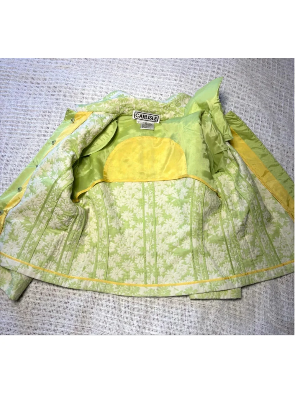 Vintage Carlisle 5-Pc Mix & Match Suit Set Green Floral Jacquard Silk Blend - Picture 16 of 16
